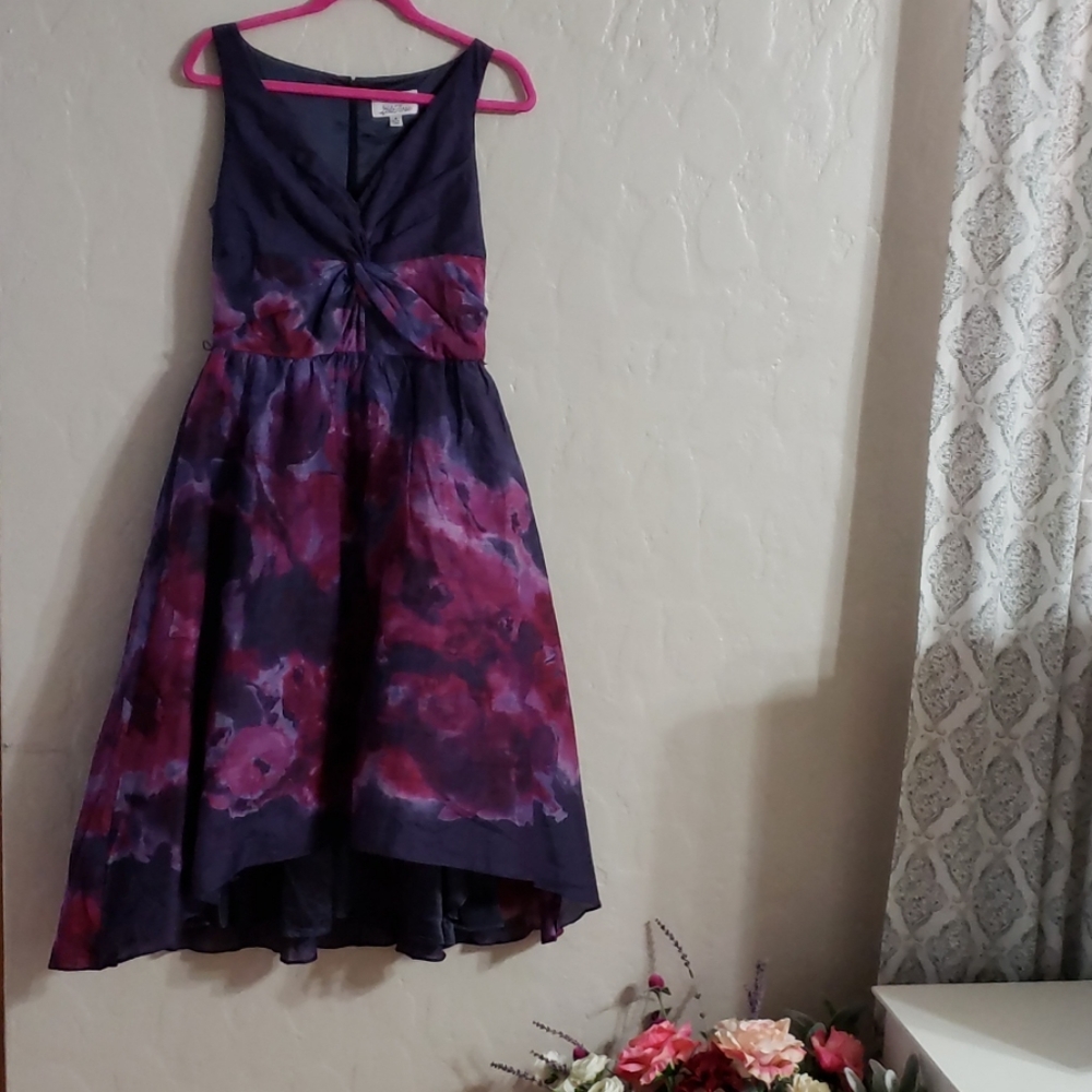NWT Purple Watercolor High-Lo Dress